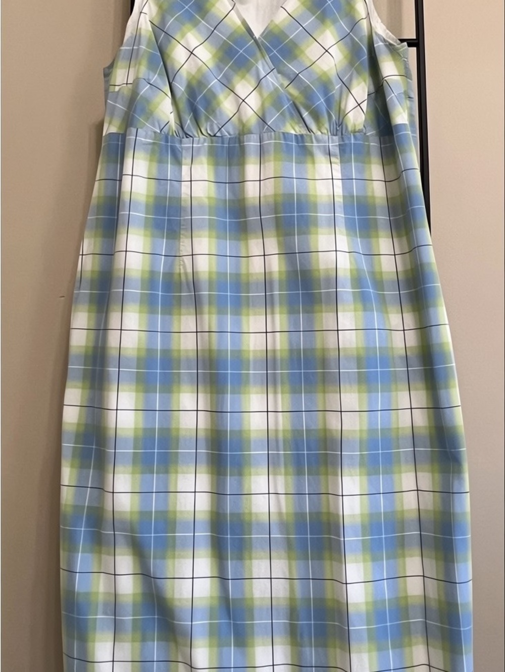 Tommy Hilfiger Cotton Plaid Maxi Dress Coastal Grandmacore Quiet Luxury Size 20 - Picture 4 of 16